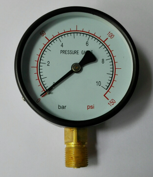 铜螺纹压力表双刻度显示