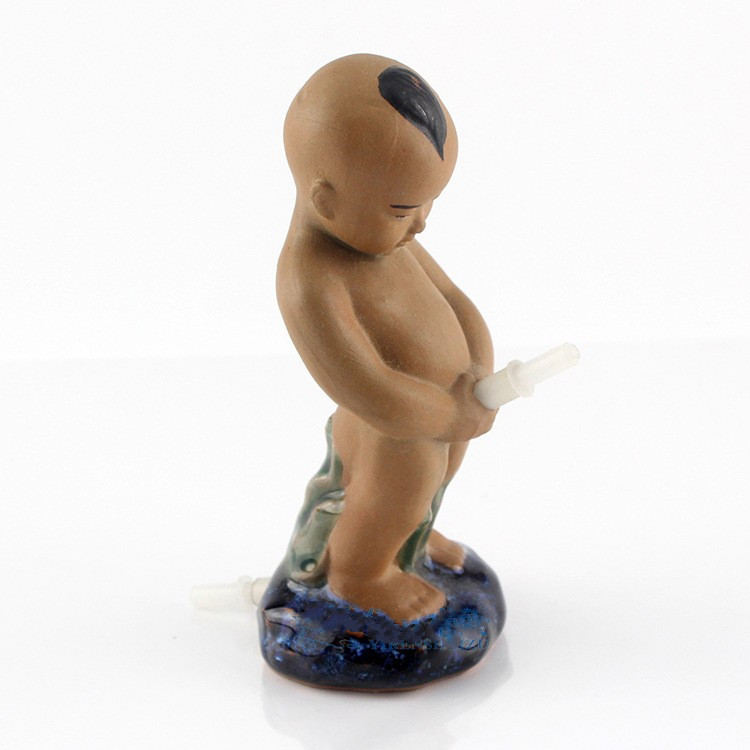 生态水族箱鱼缸小男孩氧