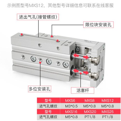 直线带导轨精密小型气动