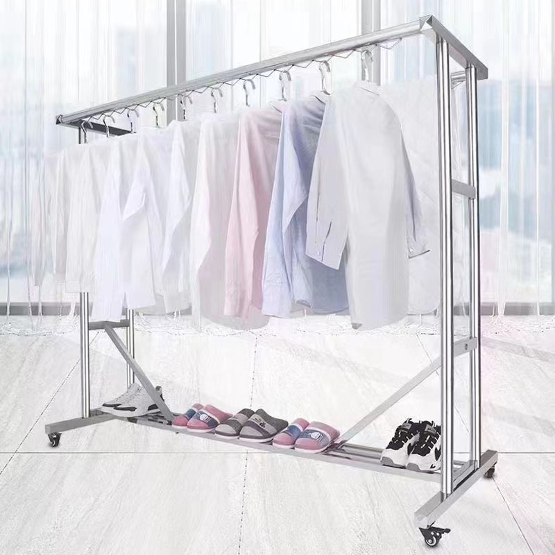 晾衣架落地折叠置地家用阳台室外晾衣杆凉伸缩式杆挂晒被子可移动