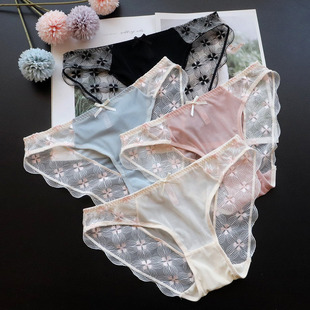 Women Seamless Underwear Sexy Panties Transparent Lace Brief