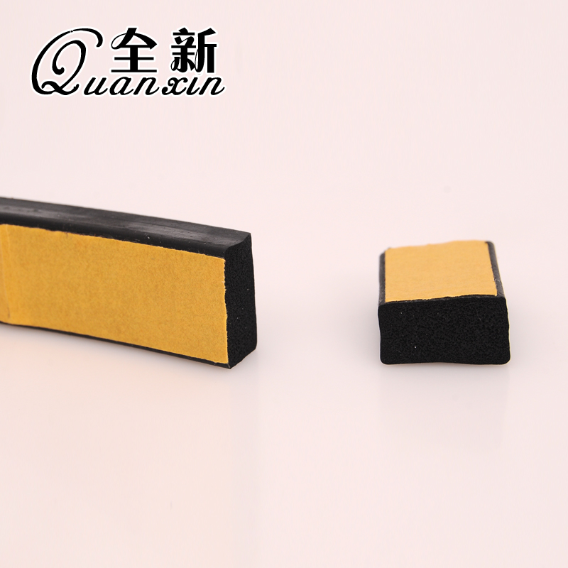 EPDM三元乙丙橡胶发泡自粘海绵条扁型矩形平板配电气箱机柜体防尘