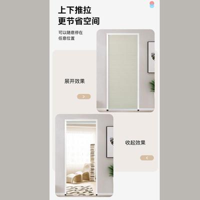 无地轨蜂巢上下折叠门铝