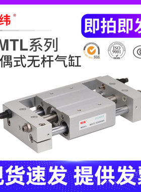 RMTL磁偶式无杆气缸气动滑块16/20/25/32/40X100X200X150X400