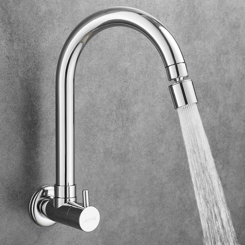 墙式入单冷水龙头厨房阳台洗衣拖把拖布池可旋转墙出防溅水嘴家用