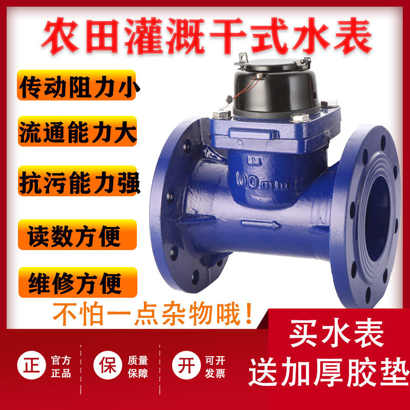 新品 农用灌溉污水水表 车用可拆式干式水表 抗污农田法兰水表100