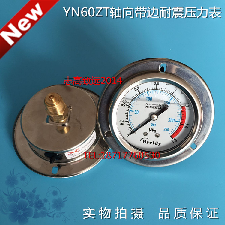 轴向带边耐震压力表液油