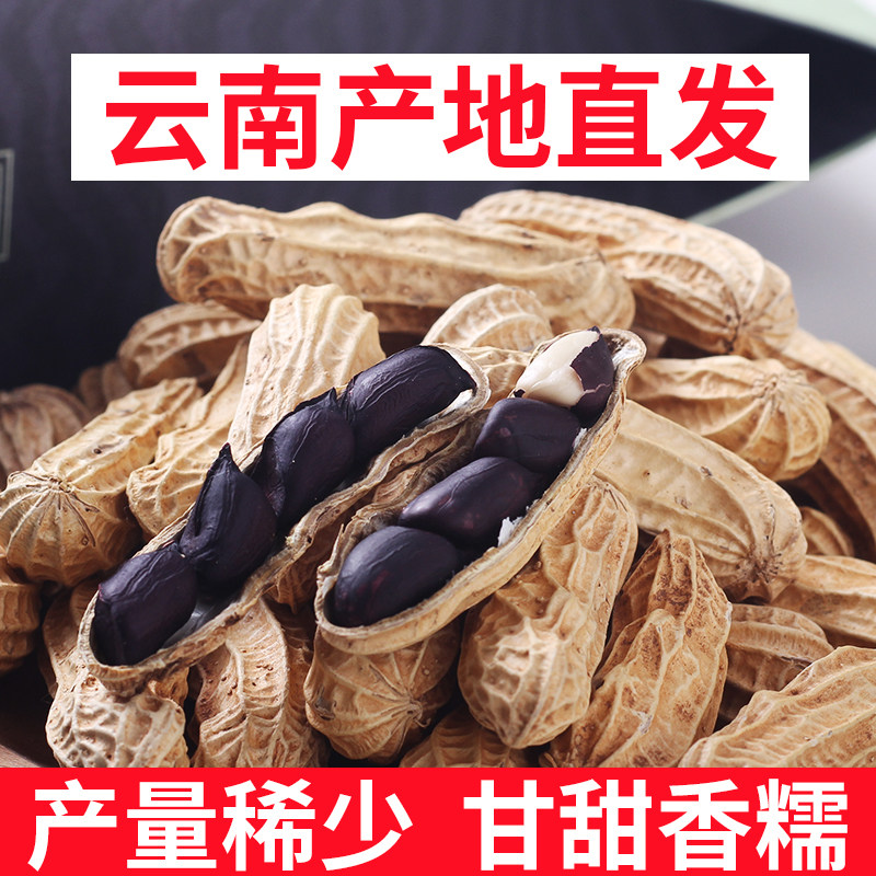 新货云南黑花生带壳的原