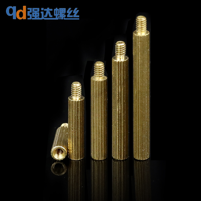 铜柱单头圆形螺丝滚花隔