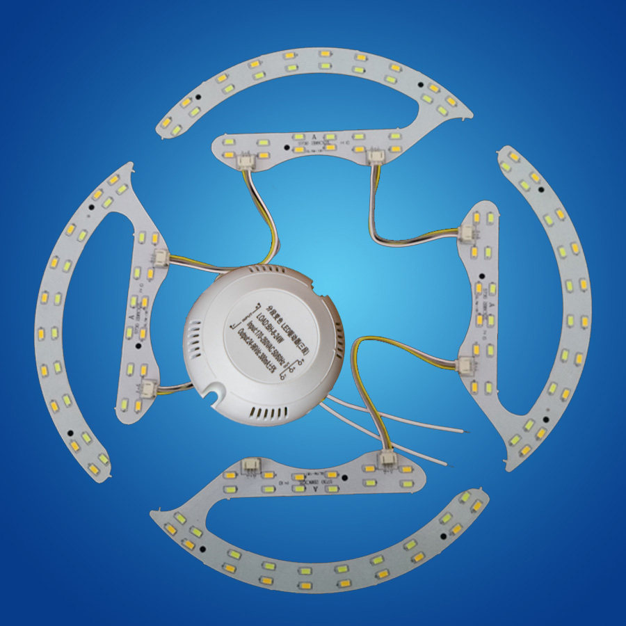 风扇灯LED光源圆形吸顶灯马蹄形灯板双色三段变光暖白光改造灯条