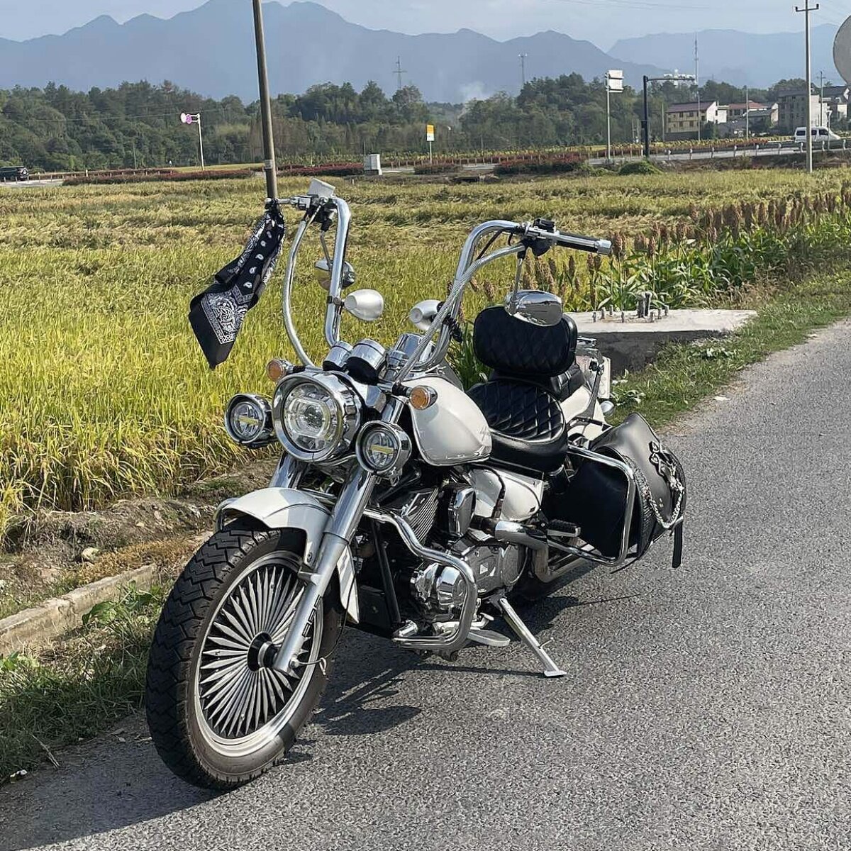 力帆v16/plus改装高把舒适猿猴把哈雷复古1.25寸龙头车把方向手把