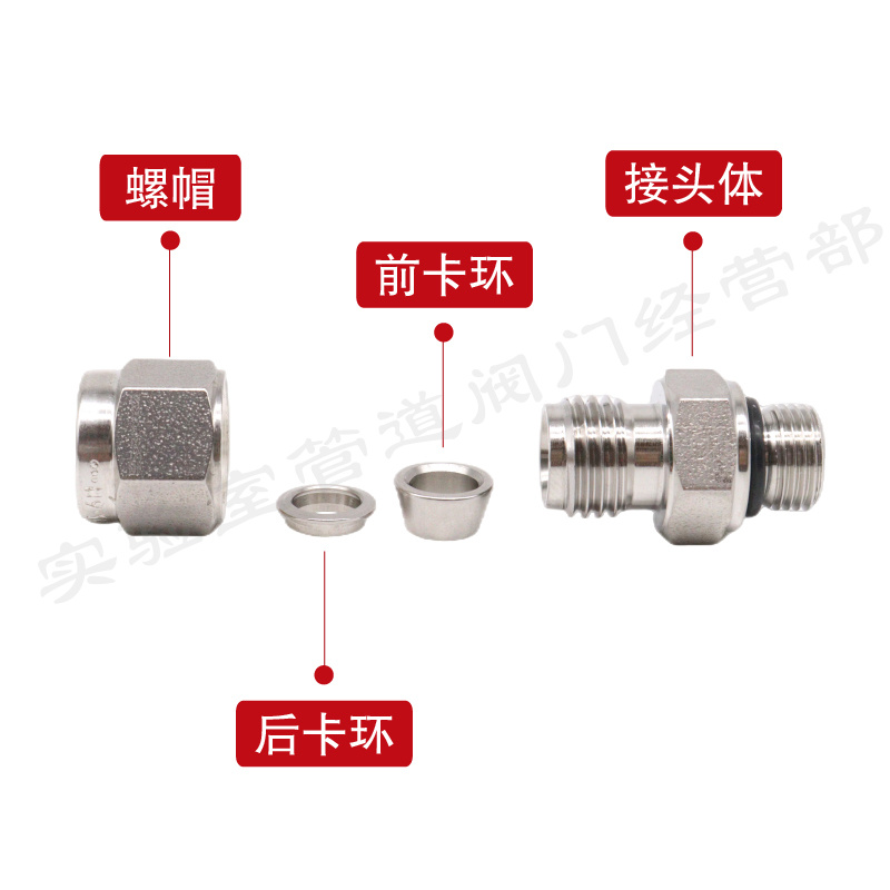 316不锈钢卡套直通终端接头 G外螺纹卡套直通接头 G3/8 G1/2 G1/4