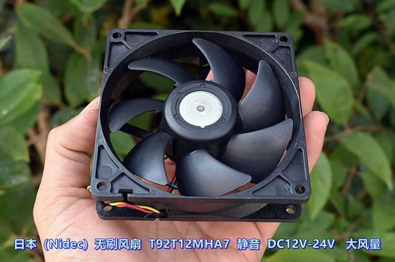 DC12V-24V 大风量无刷风扇 T92T12MHA7 日本Nidec静音 迷你风扇