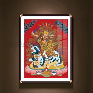 多杰雄登画像藏族格鲁派皈依境唐卡挂画佛堂护法神金刚佛像装饰画