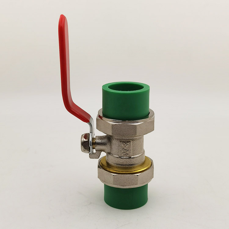 热卖ppr双活接铜球阀4分20 6分25 热熔球阀绿色ppr管件阀门开关