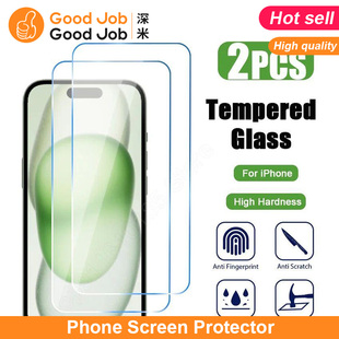 2PCS Screen Protector for iPhone 15 14 13 12 11 Pro Max Phone Screen Protector