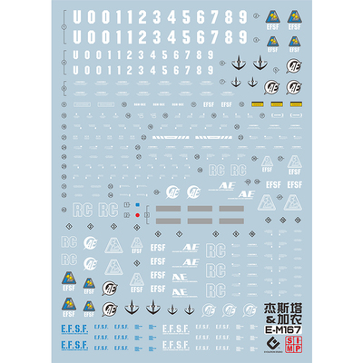 EVO G167水贴 可用于万代 MG 杰斯塔 杰斯塔加农RGM-96X荧光贴纸