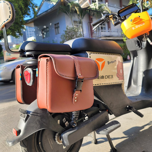 踏板车摩托车小牛/电动车边包侧边挂包皮革马鞍包工具包防水
