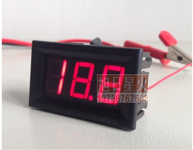 二线直流电压表 0.56寸LED数字电压表DC4-30.0V反接保护6V 9V 12V