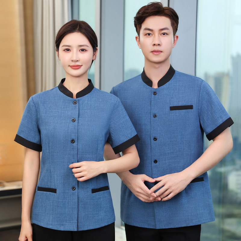 保洁工作服短袖套装女夏季酒店物业家政商场医院阿姨清洁服装定制