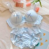 lolita新款 甜美可爱女生纯欲风内衣套装 无钢圈小胸显大聚拢文胸罩