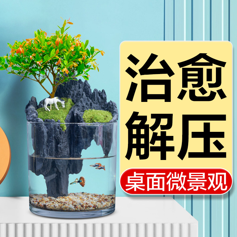 鱼缸小型创意家用桌面迷