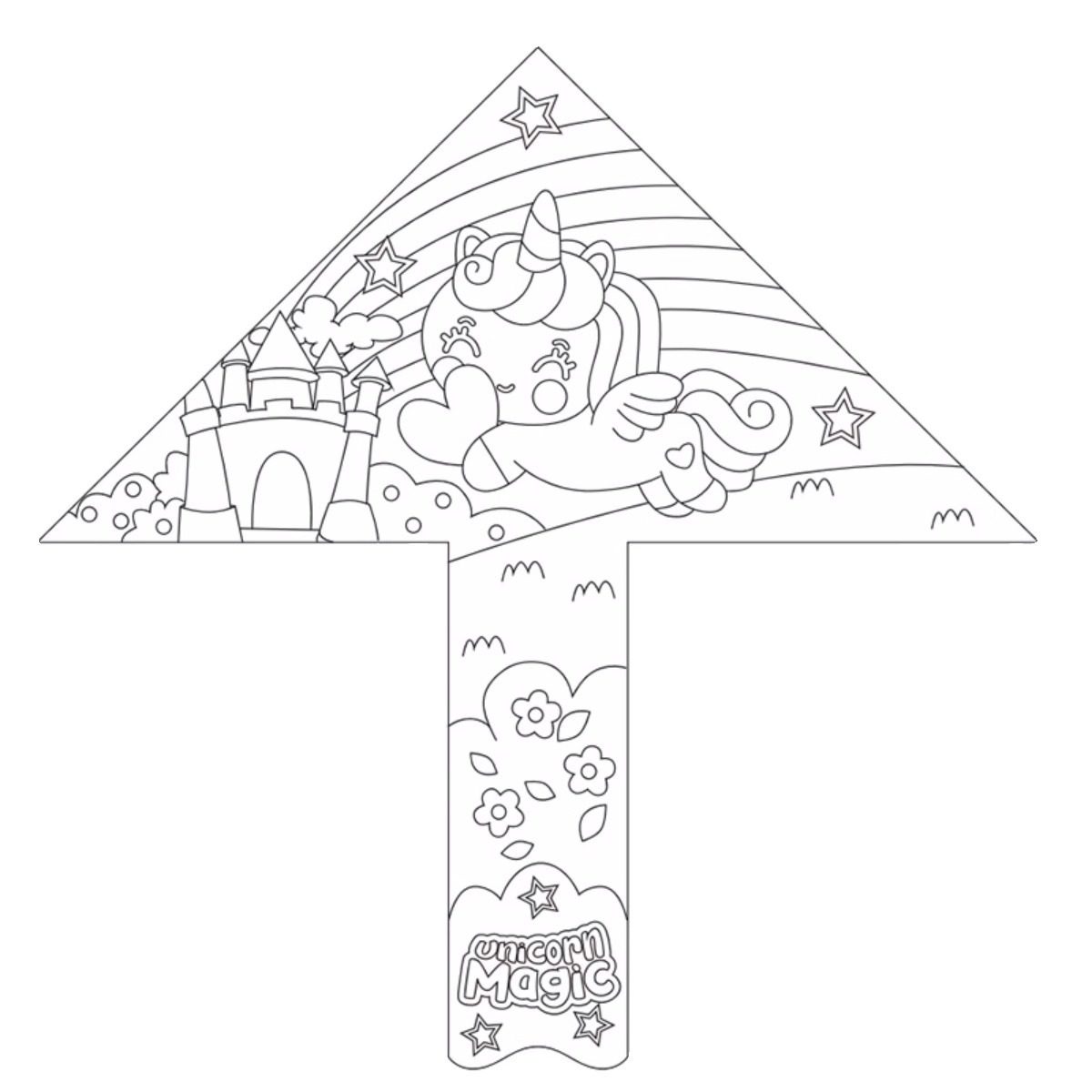 儿童空白风筝diy材料包微风易飞手工制作手绘画填色涂鸦卡通新款