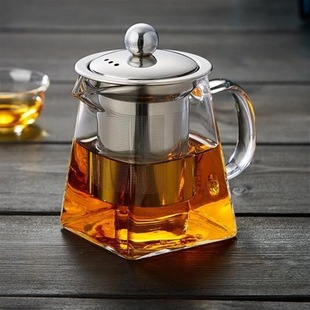 玻璃茶壶耐高温加厚不锈钢过滤防烫泡茶单壶茶水分离功夫茶具套装