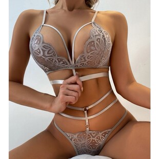 Luxury Champagne Lace Lingerie For Women Sexy Push Up Bra To