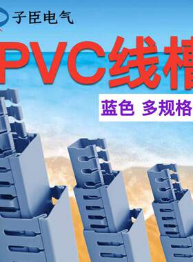 PVC阻燃工业走线槽配电箱配电柜卡线槽25 30 35 40 50 60蓝色行线