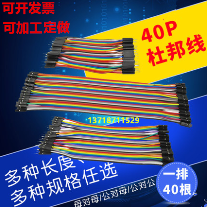 杜邦线40P彩色排线 母对母 公对母 公对公 10/15/20/30/21/40CM