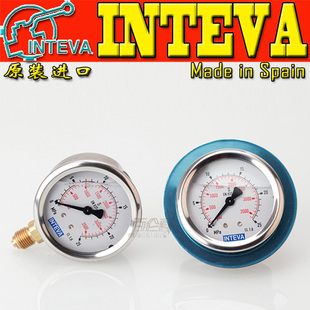原装正品INTEVA 高压耐震 轴向 径向安装 63mm 1/4接口 压力表