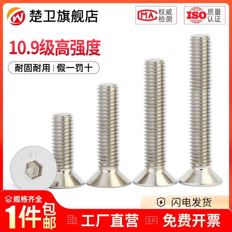 级高强度螺钉镀镍沉头内