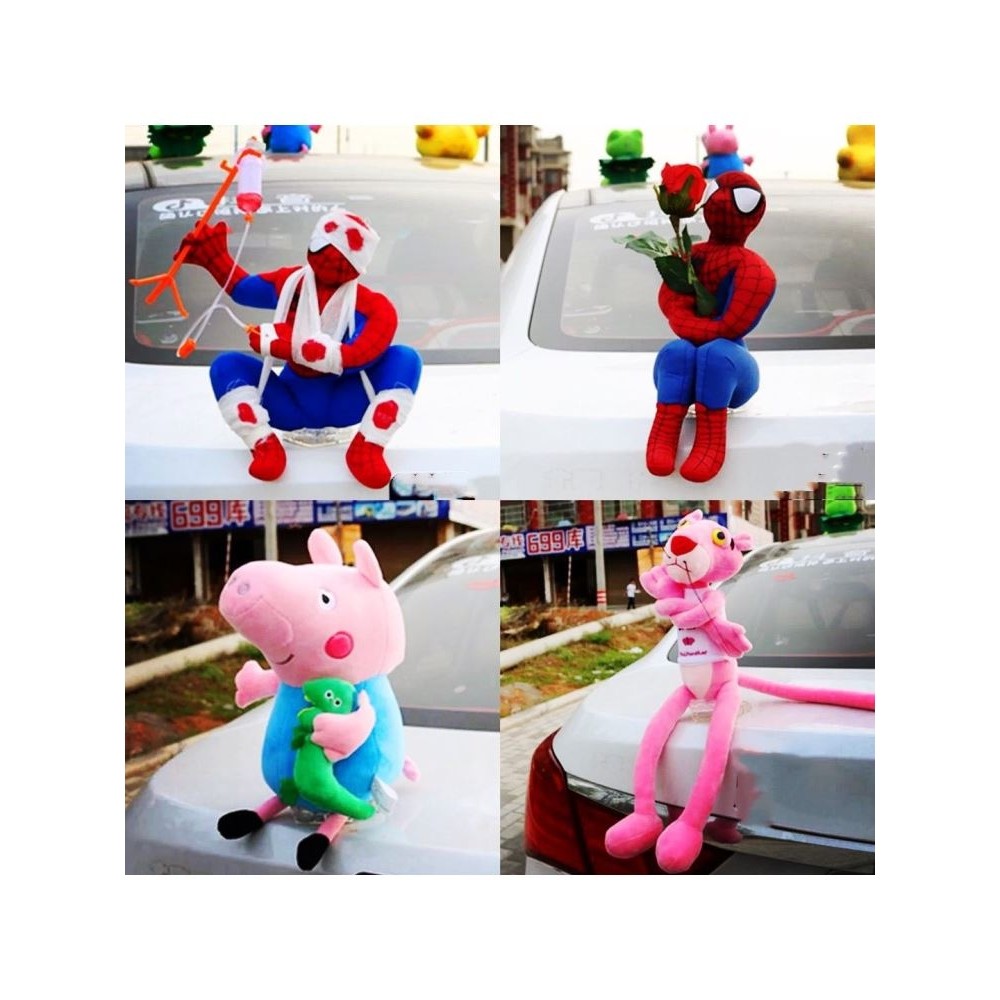 汽车外饰品蜘蛛侠车顶玩偶斗音恶搞W车载公仔汽车尾部外观装饰