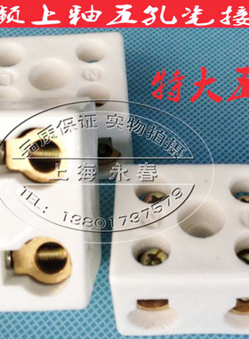 高温陶瓷接线端子 高频上釉特大五孔瓷接头  瓷接头42X33X27MM