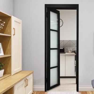 窄边黑色门平开推拉一体