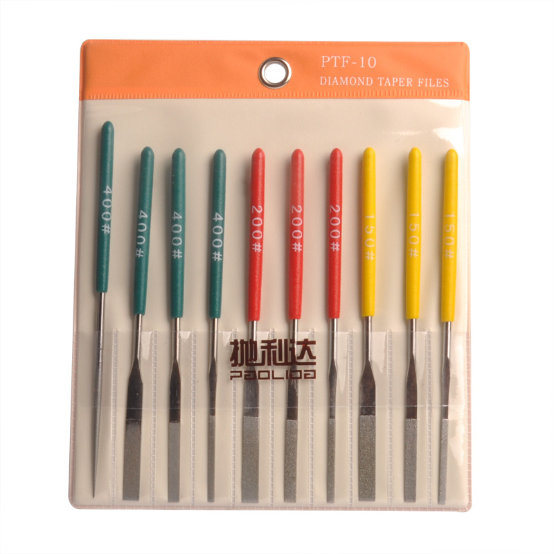 抛利达PTF-10合金锉刀 钻石小平斜锉刀 金刚石锉刀 PTF-10 10支装