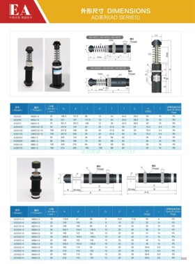 EA安能静M45可调液压缓冲器AD4525,4550,4575,AD4525,4550-K