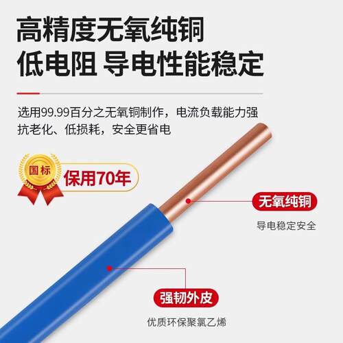 电线家用国标纯铜芯平方