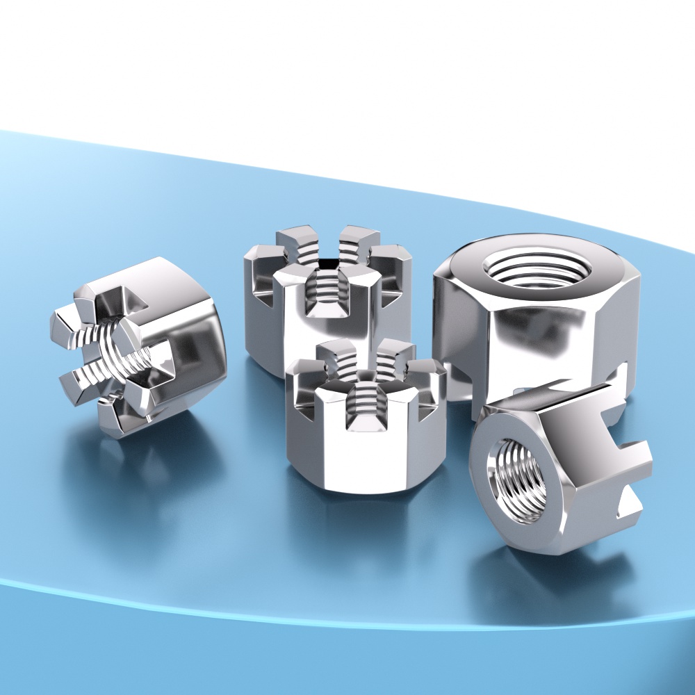 不锈钢六角开槽螺母型薄