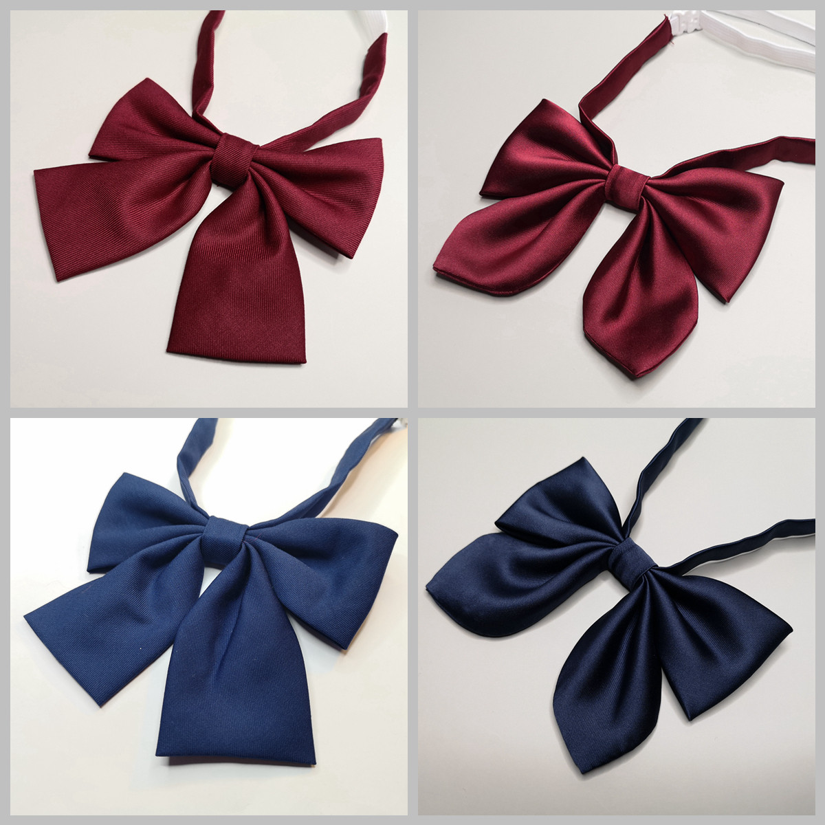 【刺篇】日系jk制服基础款纯色深蓝色红色百搭平角兔耳领结