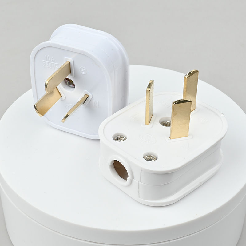 十个装加厚纯铜插头三脚