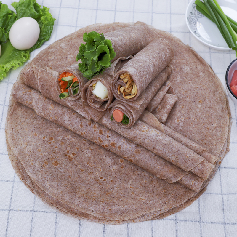 手工黑全麦卷饼低脂全麦饼皮粗粮主食健身早餐面食无糖精黑麦单饼