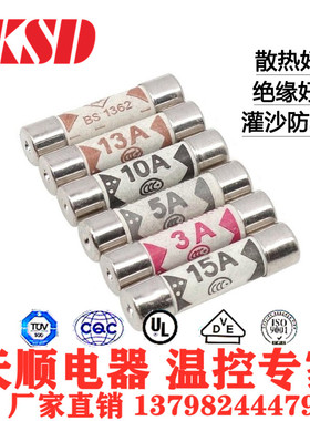 英式Bussmann BS1362 3A 5A 10A 13A 灌沙防暴 陶瓷保险丝管6x25