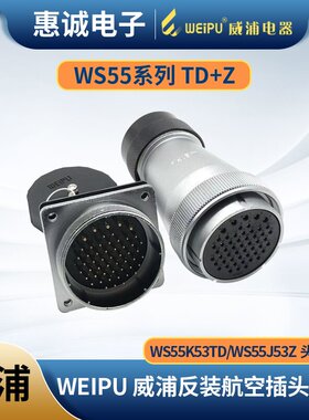 WEIPU威浦反装塑料软管航空插头WS55-4-7-40-53-61芯 WS55K61TD+Z