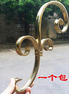 9705欧式门花双叉S花304不锈钢配件黑钛金色庭院阳台围栏门窗装饰