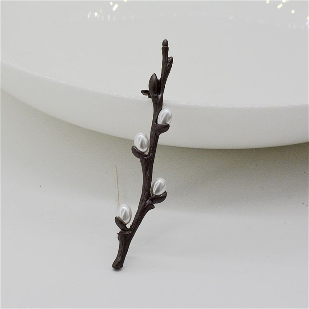 棕色烤漆树枝梅花枝镶珍