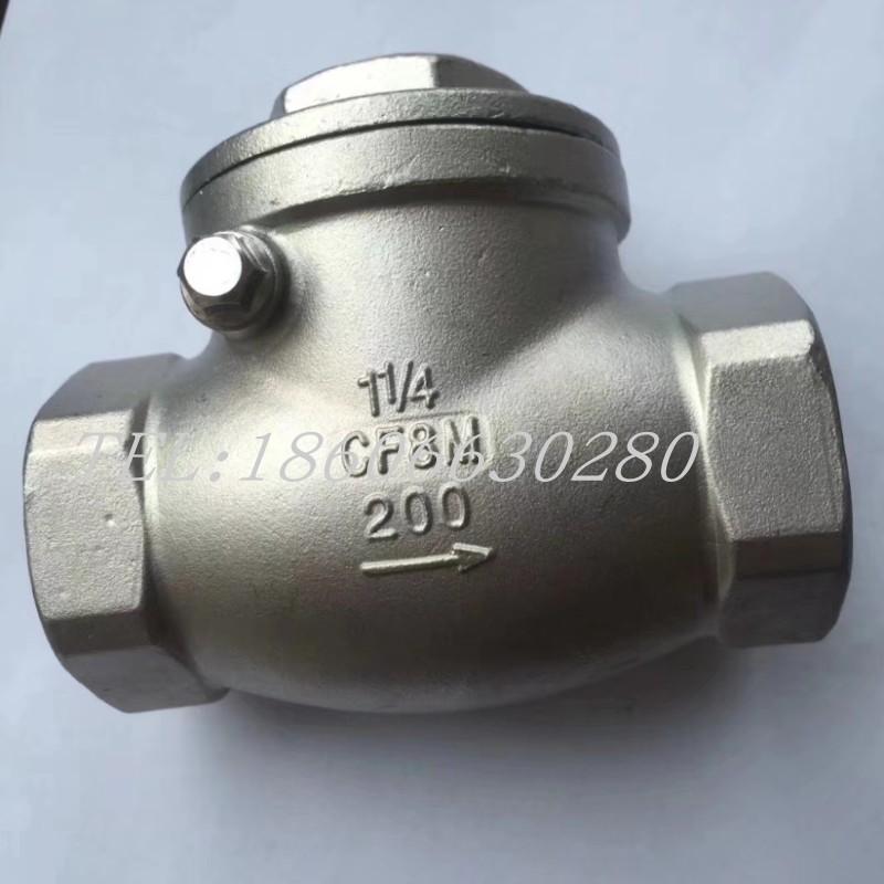 H14卧式止回阀 不锈钢304材质旋启式2.5寸逆止阀 内螺纹丝口DN65