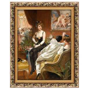 工厂销西方宫廷人物n装饰画贵族油画欧式壁画酒店卧室挂画KTV包房