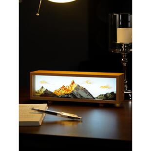 梅里雪山日照金山创意摆件乔迁桌搭父亲节毕业生日礼物小夜氛围灯